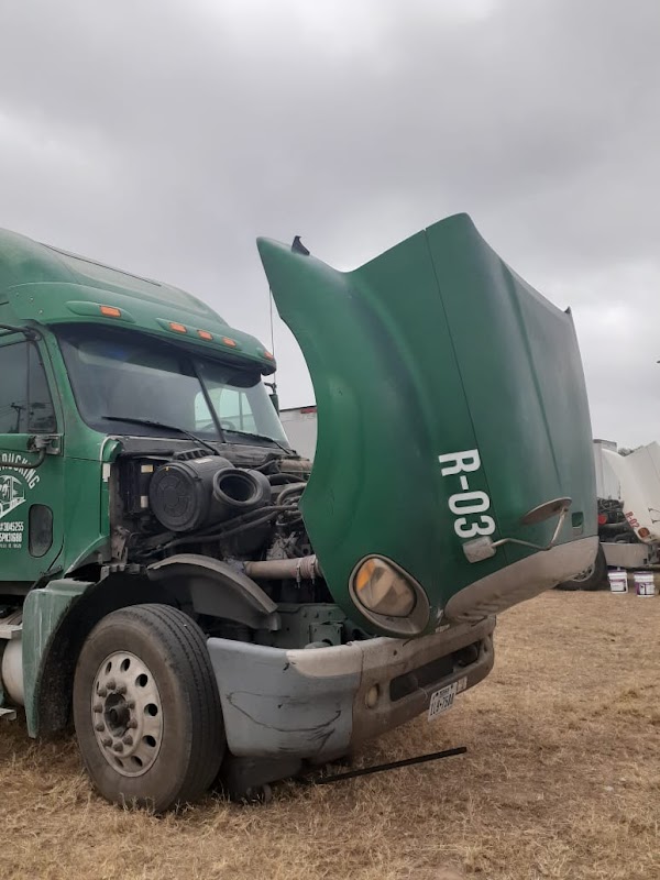 Truck with hood open — engine diagnostics